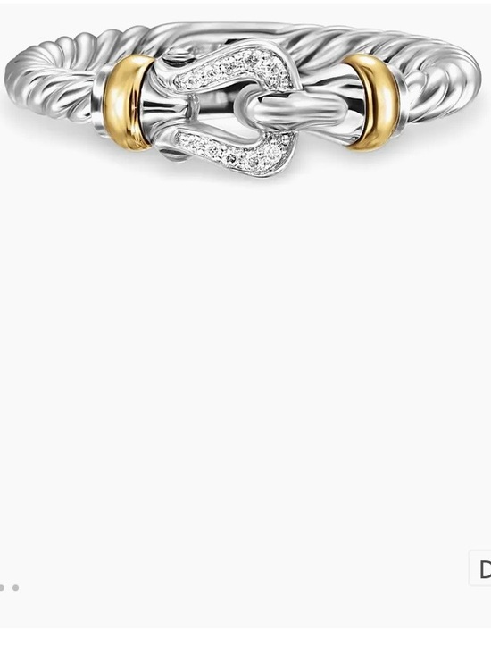 David Yurman Jewelry - David Yurman Two-Tone Petite Buckle Ring — Silver and Gold
